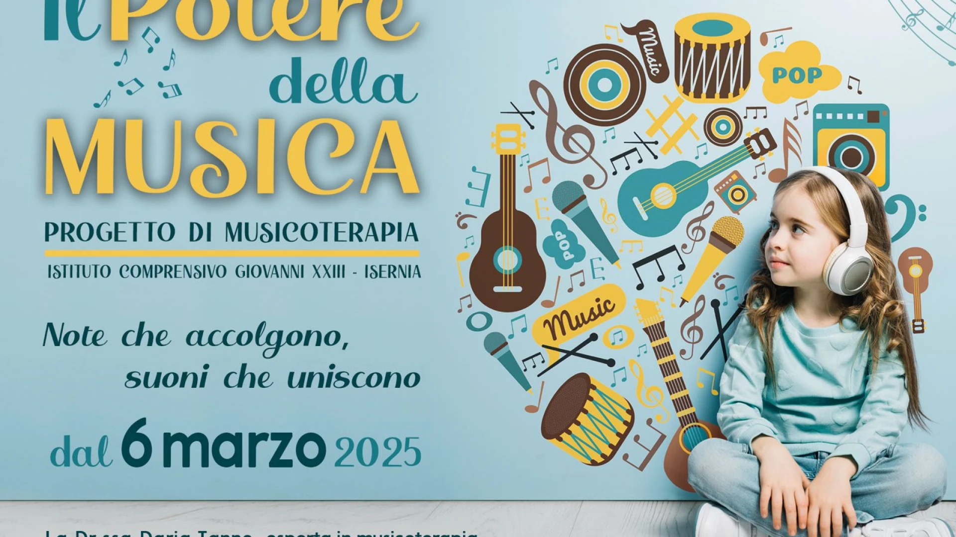 Avvio del progetto di musicoterapia riservato alle classi terze  dell’Istituto Comprensivo “Giovanni XXIII” di Isernia